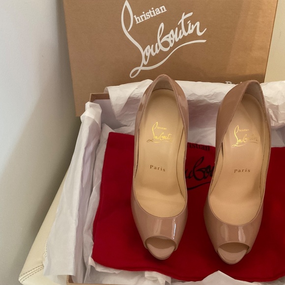 Christian Louboutin Lady Peep 150 Patent Calf pumps color nude, size 35.5 - Picture 3 of 8